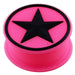 Embossed Black Star Silicone Ear Plug - Monster Piercing