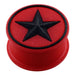 Embossed Black Star Silicone Red Ear Plug - Monster Piercing