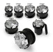 Blackline Screw Fit Single Jeweled Flesh Tunnel - Monster Piercing