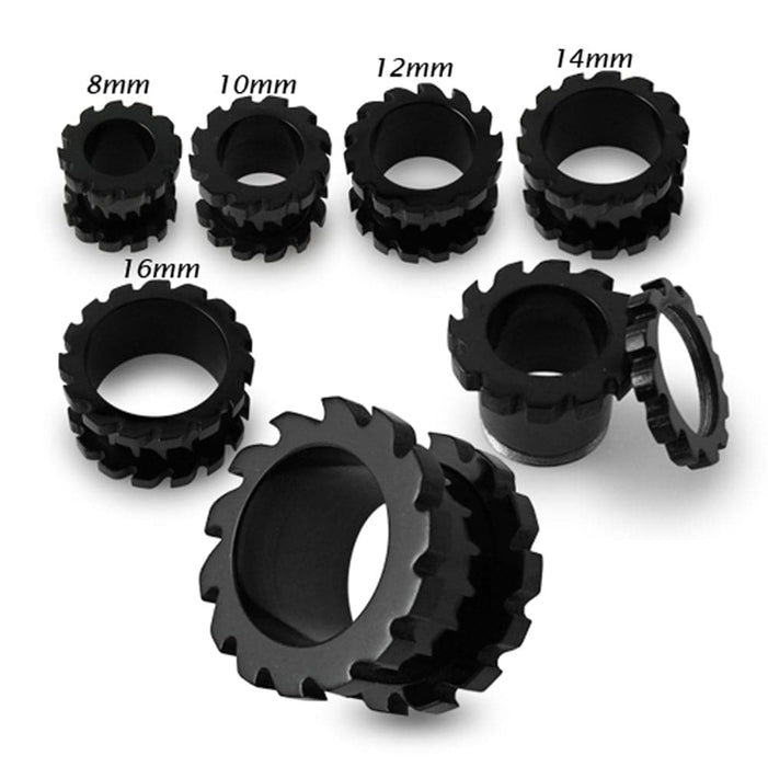 Anodized Saw Blade Screw Fit Flesh Tunnel - Monster Piercing