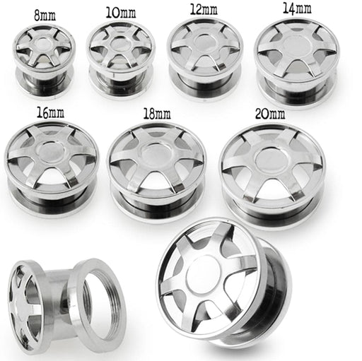 SS Alloy Wheel Screw Fit Flesh Tunnel - Monster Piercing