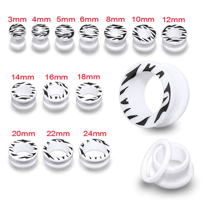 UV Zebra Screw Fit Flesh Tunnel - Monster Piercing