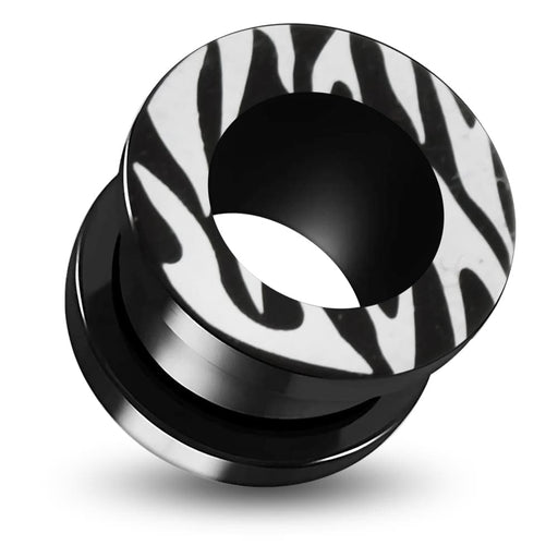 Blackline Zebra Screw Fit Flesh Tunnel - Monster Piercing