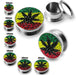 Marijuana Crystal Screw Fit Flesh External Tunnel - Monster Piercing