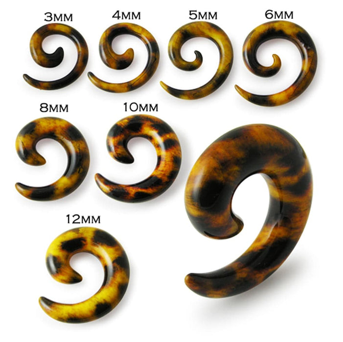 Classic Leopard Brown Ear Spiral Expander - Monster Piercing