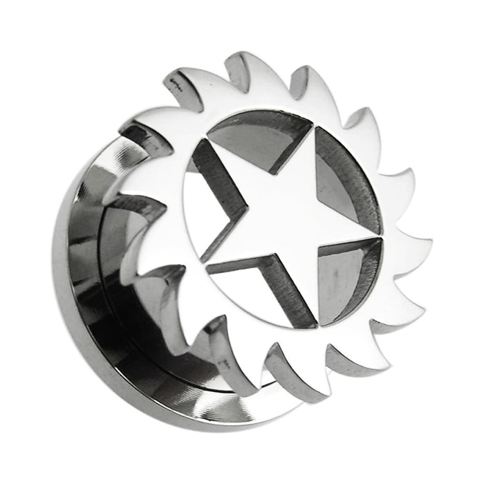 Star Saw Blade Screw Fit Flesh Tunnel - Monster Piercing