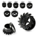 Black Star Saw Blade Screw Fit Flesh Tunnel - Monster Piercing