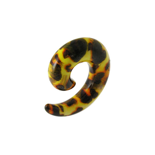 Cheetah Print Acrylic Spiral Twist Flesh Tunnel Expander - Monster Piercing