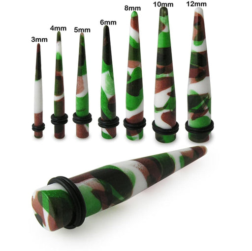 Camouflage Marble Straight Ear Expander - Monster Piercing