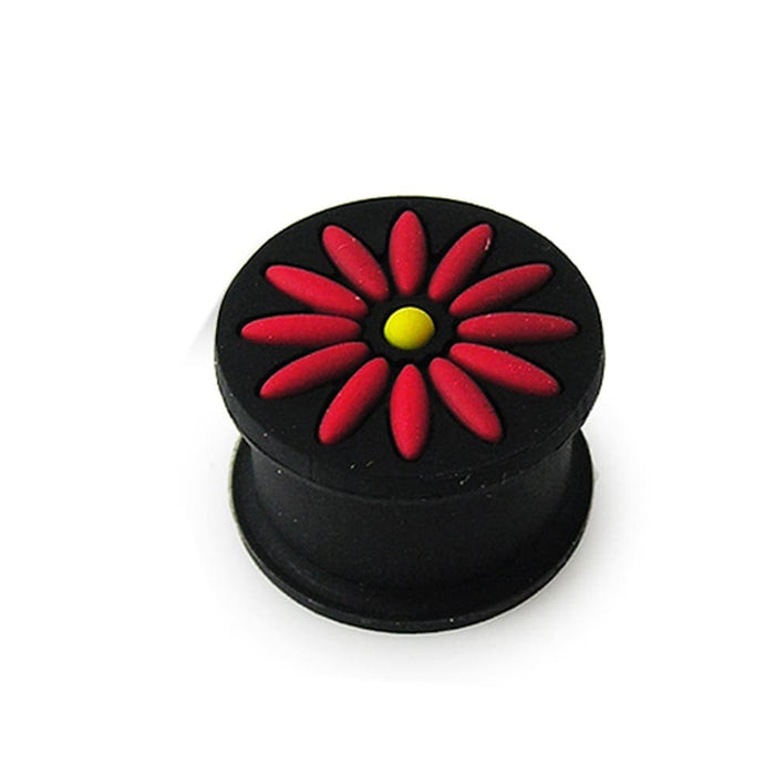 Embossed Flower Silicone Ear Plug - Monster Piercing