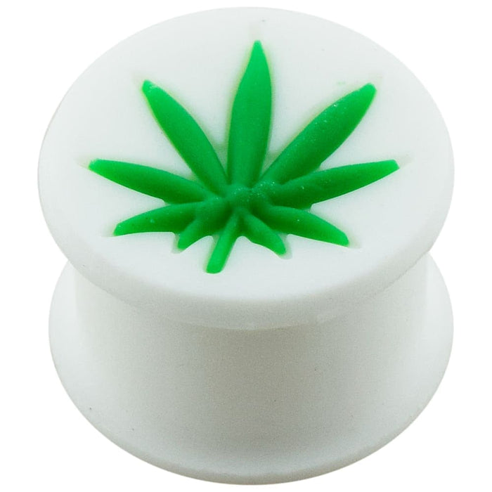 Embossed Marijuana Silicone Ear Plug - Monster Piercing