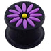 Embossed Purple Flower Silicone Ear Plug - Monster Piercing