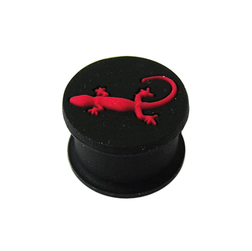 Embossed Red Gecko Silicone Ear Plug - Monster Piercing