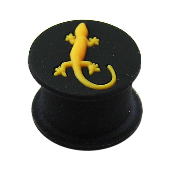 Embossed Yellow Gecko Silicone Ear Plug - Monster Piercing