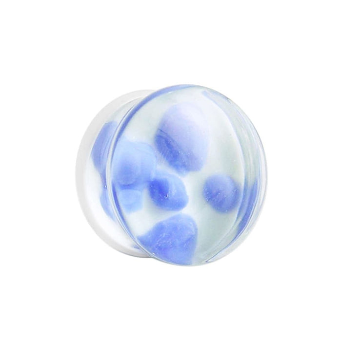 Blue Pebble Pyrex Glass Ear Plug - Monster Piercing