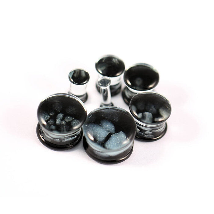 Grey Pebble Pyrex Glass Ear Plug - Monster Piercing