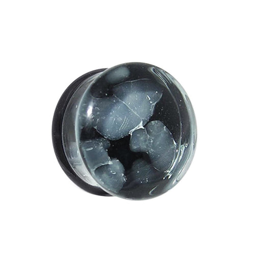 Grey Pebble Pyrex Glass Ear Plug - Monster Piercing