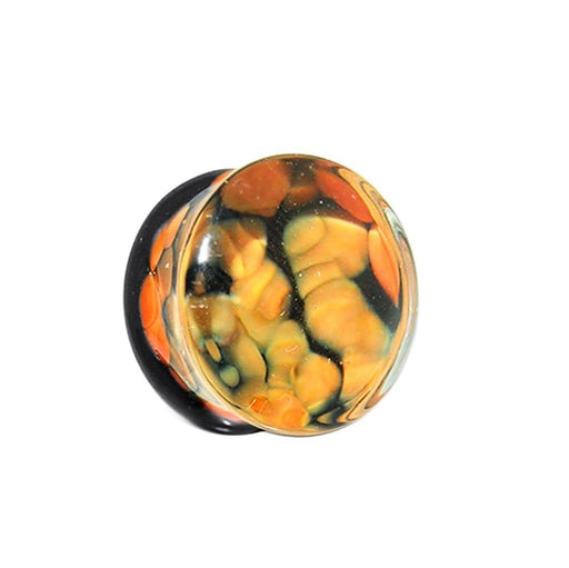 Orange Pebble Pyrex Glass Ear Plug - Monster Piercing