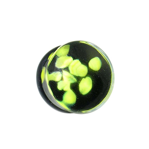 Green Pebble Pyrex Glass Ear Plug - Monster Piercing