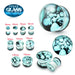 Aqua Pyrex Glass Pebble Ear Tunnel Plug - Monster Piercing