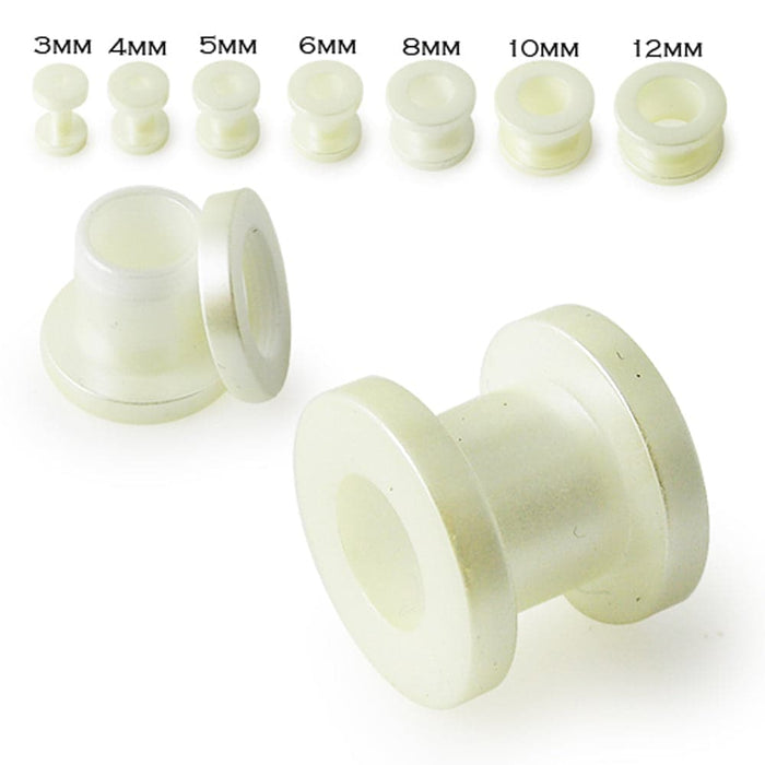 Synthetic Pearl Screw Fit Flesh Tunnel - Monster Piercing