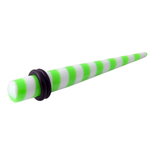 Green Stripe Straight Ear Expander - Monster Piercing