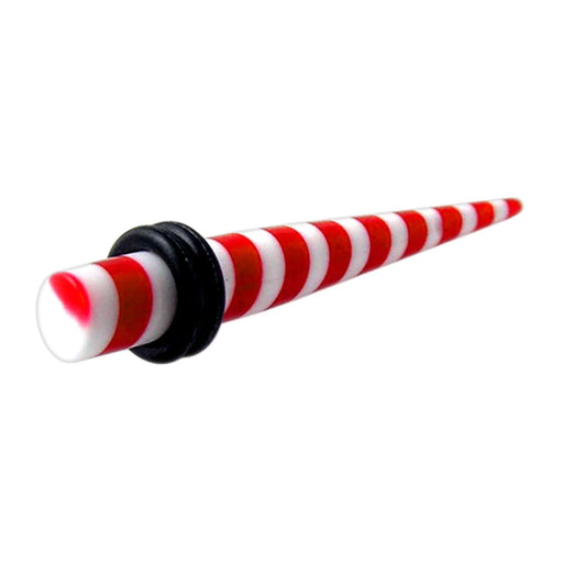 Red Stripe Straight Ear Expander - Monster Piercing