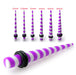 Purple Stripe Straight Ear Expander - Monster Piercing