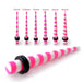 Pink Stripe Straight Ear Expander - Monster Piercing