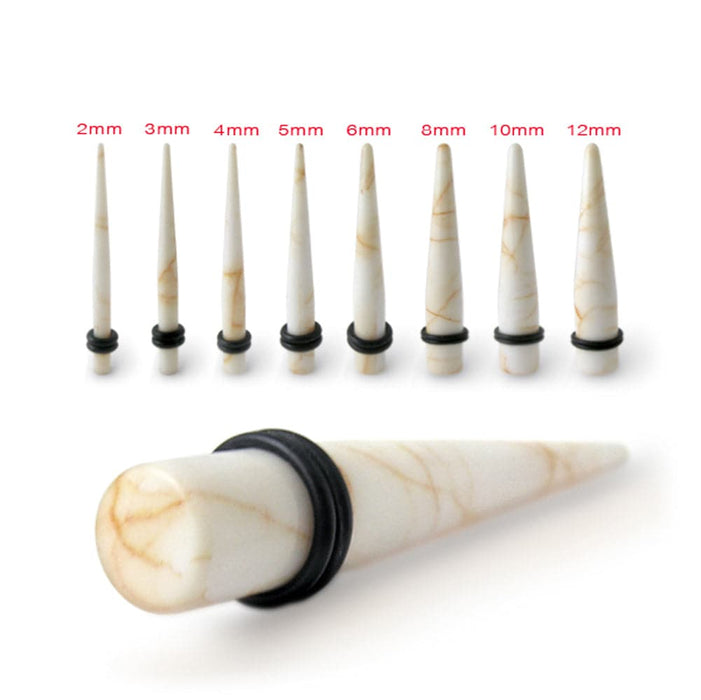 UV Acrylic Marble Straight Ear Taper Body Jewelry - Monster Piercing