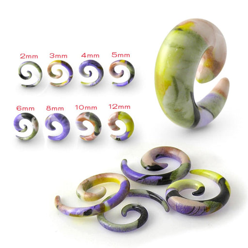 Acrylic Resin Spiral Ear Taper Earring - Monster Piercing