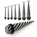 B&W Stipes Straight Ear Expander - Monster Piercing