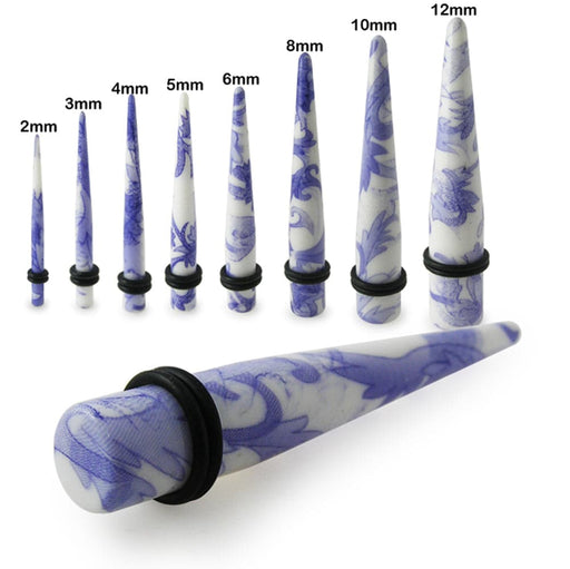 Blue China Straight UV Ear Taper - Monster Piercing