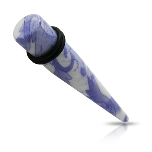 Blue China Straight UV Ear Taper - Monster Piercing