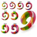 Rainbow Print UV Acrylic Spiral Ear Taper - Monster Piercing