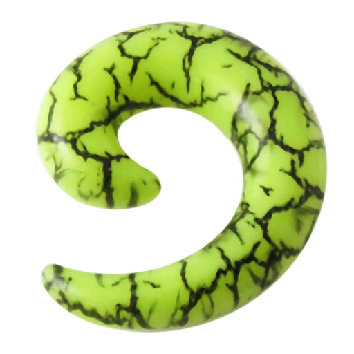 Lime Green UV Acrylic Spiral Ear Taper - Monster Piercing