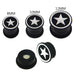 Embossed White Star in Black Silicone Magnetic Ear Plug - Monster Piercing