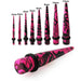 Pink & Black Swirls Straight UV Ear Taper - Monster Piercing