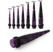 Purple & Black Swirls Straight UV Ear Taper - Monster Piercing