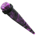 Purple & Black Swirls Straight UV Ear Taper - Monster Piercing