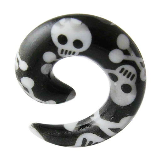 Skull Print UV Acrylic Spiral Ear Taper - Monster Piercing