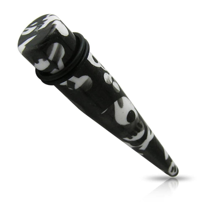 Crossbone Straight UV Ear Taper - Monster Piercing