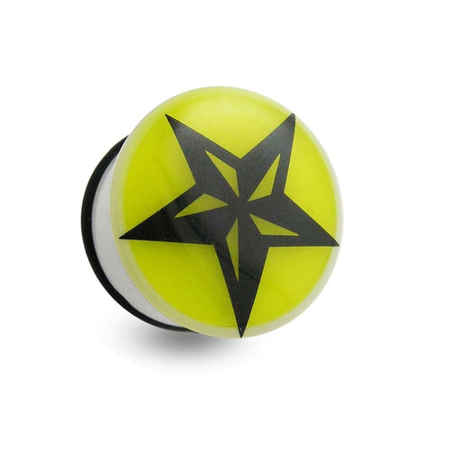 Yellow Luminescent Ear Plug - Monster Piercing