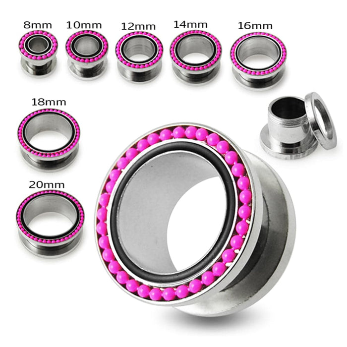 Purple Ball Edge Top Flesh Tunnel - Monster Piercing