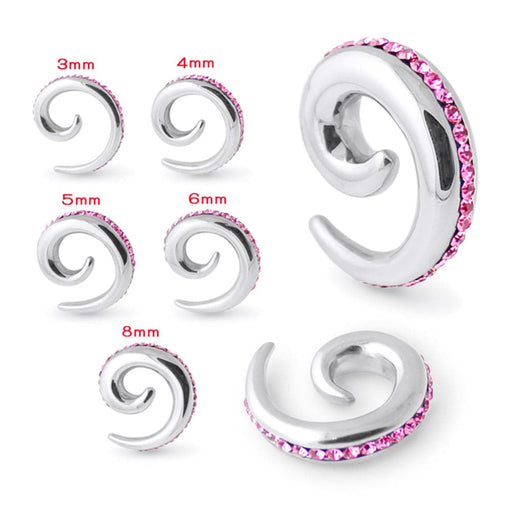 Pink Jeweled Spiral Expander - Monster Piercing