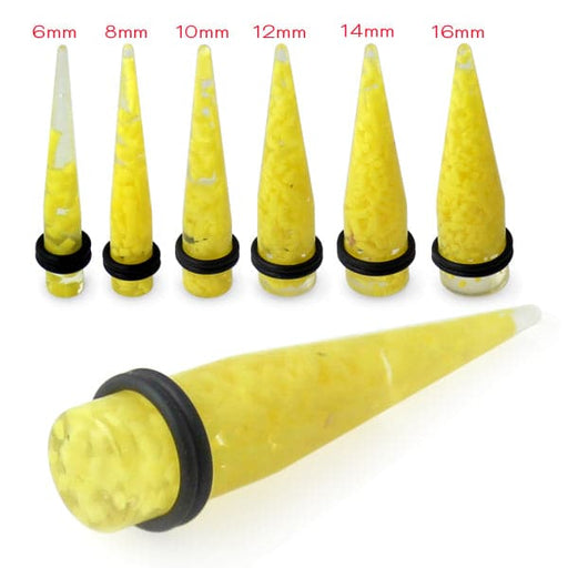 Yellow Jelly Straight UV Ear Taper - Monster Piercing