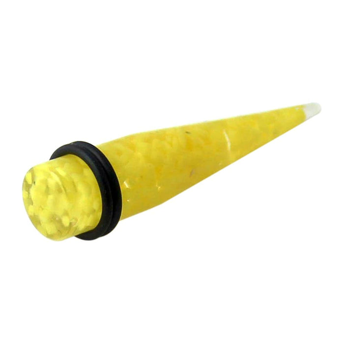 Yellow Jelly Straight UV Ear Taper - Monster Piercing