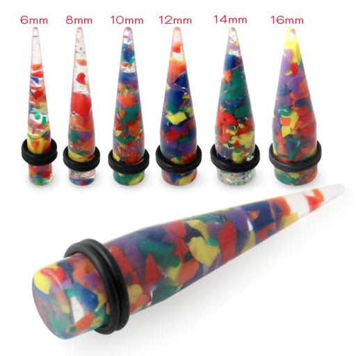 Multi Colour Jelly Straight UV Ear Taper - Monster Piercing