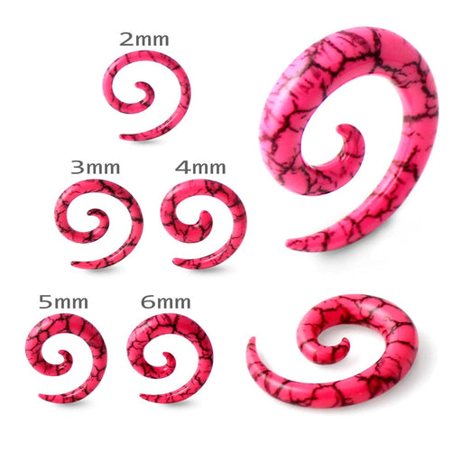 Pink Marble Spiral Expander - Monster Piercing