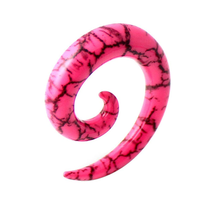 Pink Marble Spiral Expander - Monster Piercing